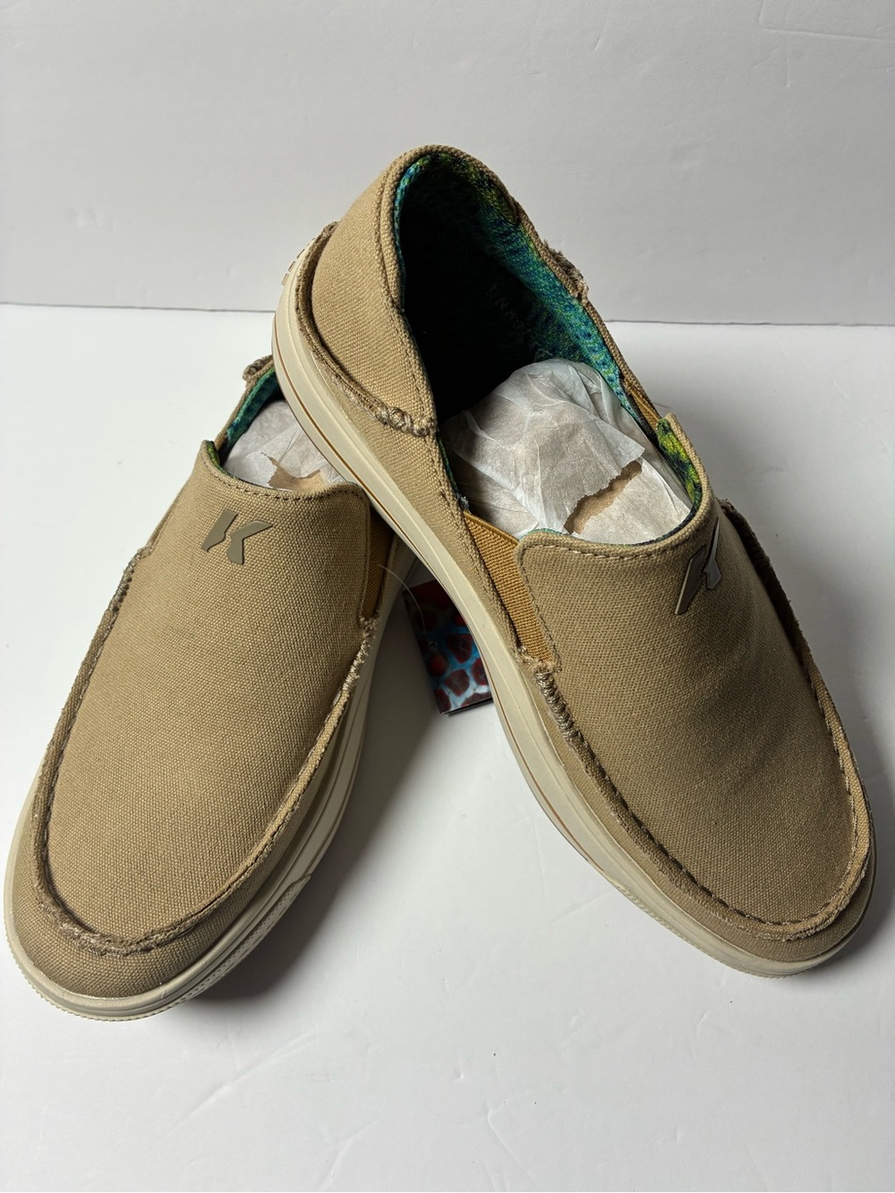 Korkers x Doyoung Fiish Moc men’s Slip On Shoes Brows Prints NWT Size 10